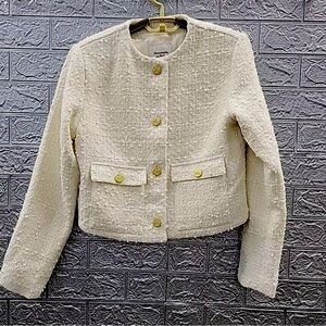 ABERCROMBIE & FITCH Collarless 4 Button Tweed Jacket - REDUCED!